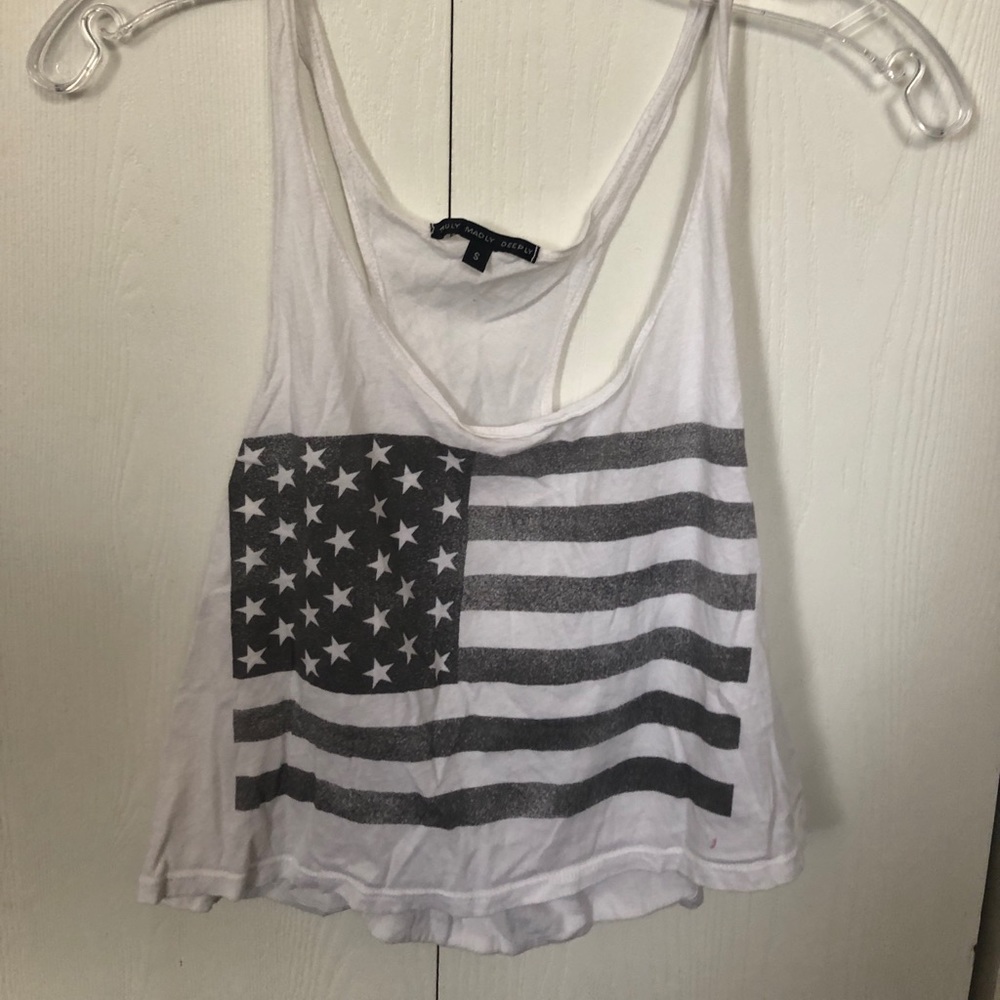 Truly Madly Deeply USA flag crop top size S